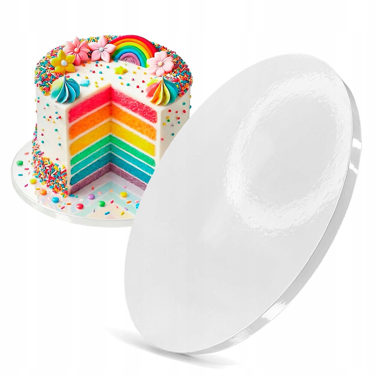 Professionele Ronde Taartbodem Wit Glanzend 30cm 1,2cm Dik - Brand4Cake