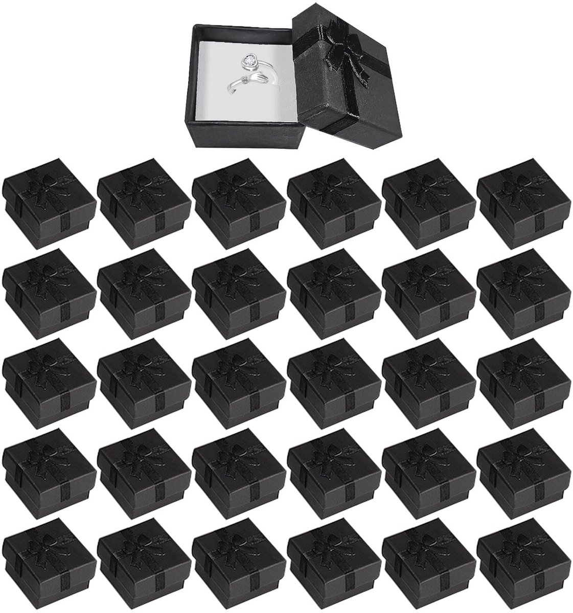 Dailygoods- Sieradenbox 30 Stuks - Cadeauverpakking - Sieradenopslag - Karton - 4 x 4 cm - Duurzaam en Milieuvriendelijk