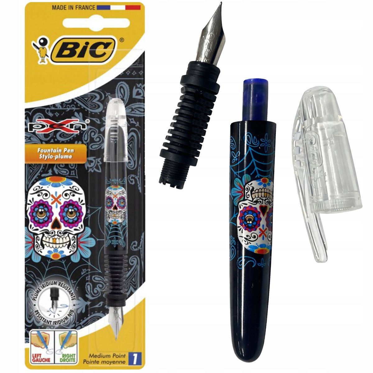 BIC X Pen Decor Skull Vulpen - Blauw, 1 Stuk
