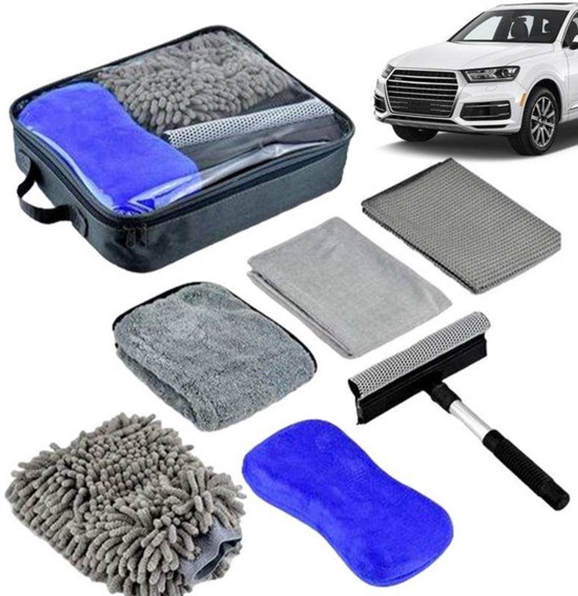6-delige autoreiniger gepolijste waskop combinatie met carwash kit autowashandschoen