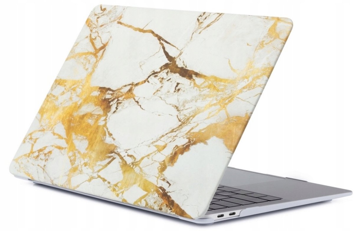 Matte harde hoes voor MacBook Air 13 Retina A1932/A2179 Goud Marmer