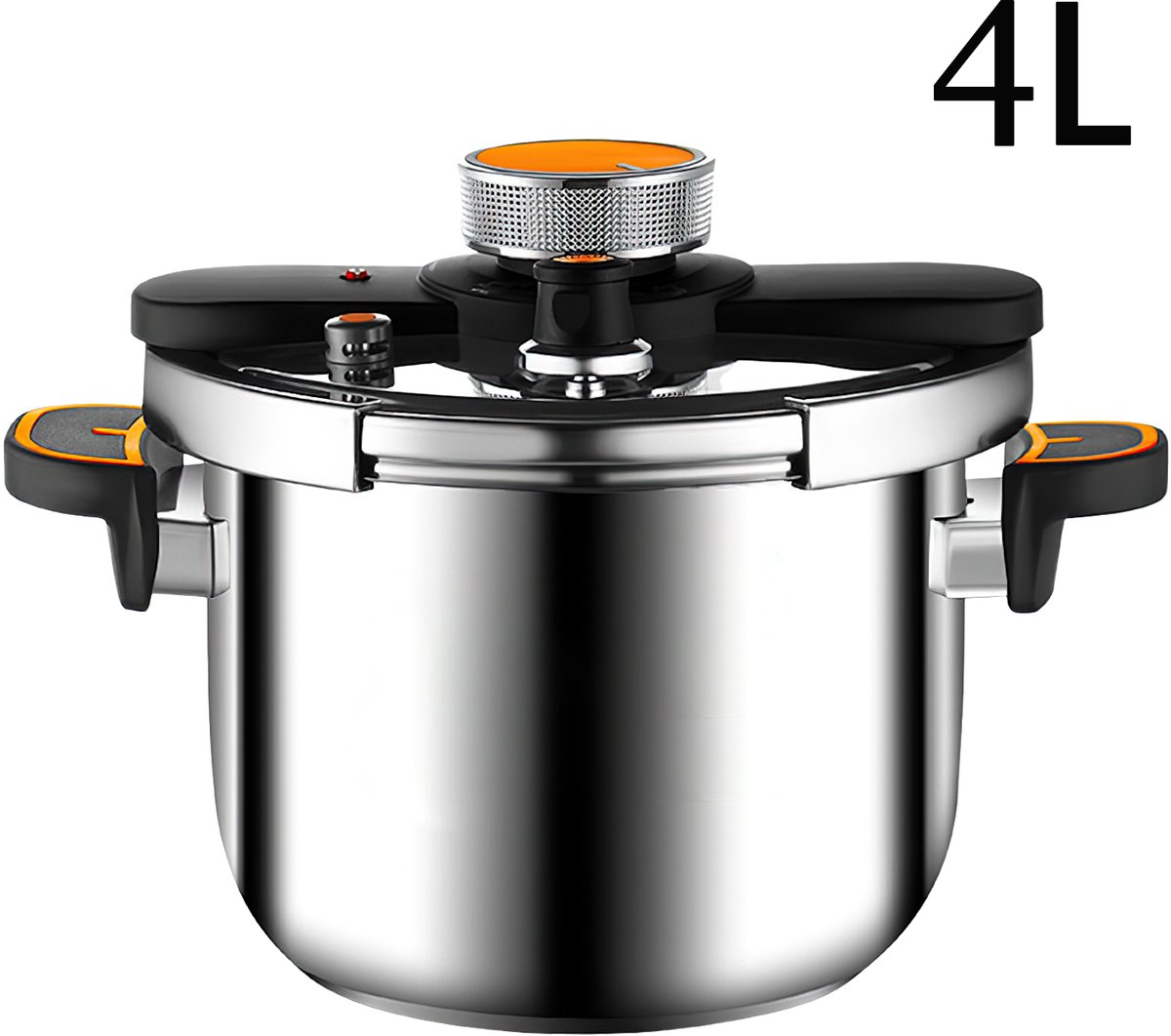 Jently snelkookpan - pressure cooker - drukbegrenst en explosieveilig - roestvrij staal - voor gas- en inductiekookplaten - 4L