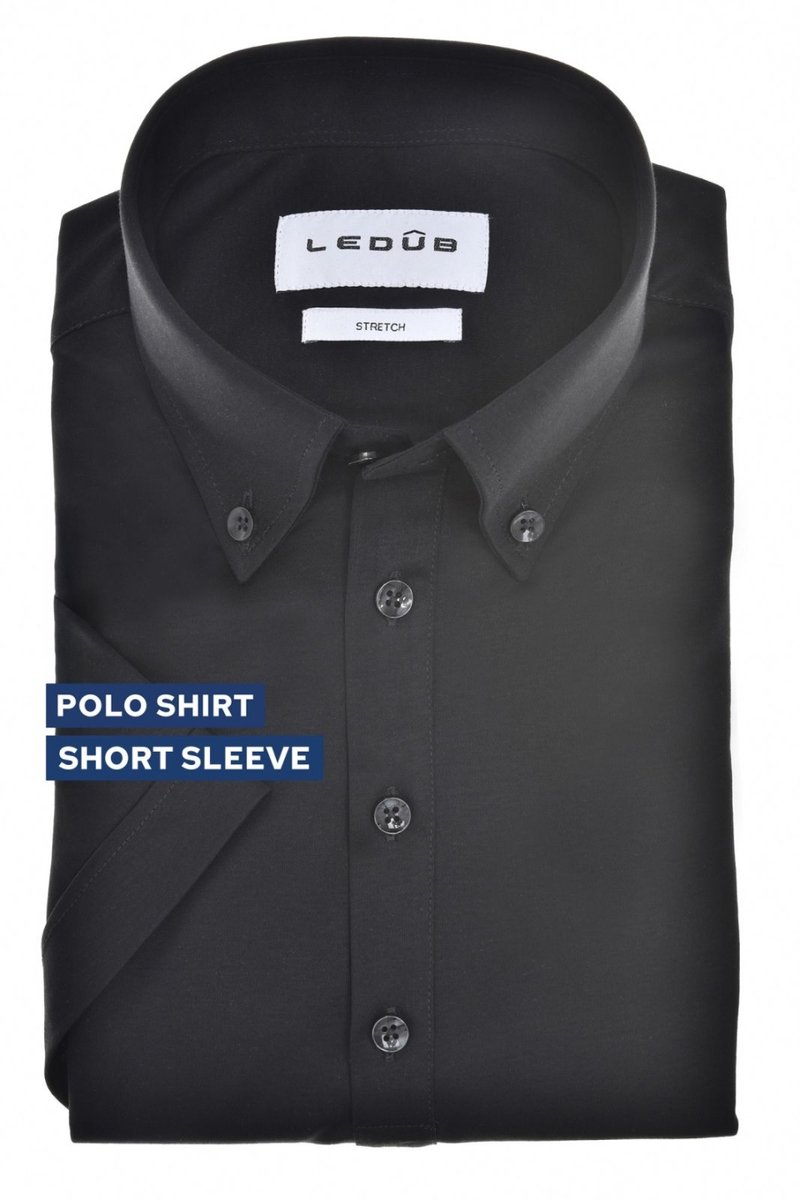 Ledûb Polo Short Sleeve Button-Down Jersey Colored Buttons Zwart / male