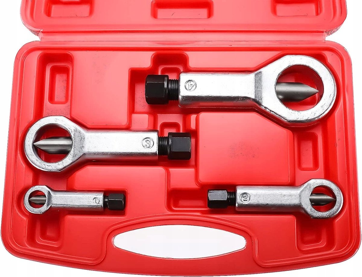 4-delige Moerensnijder Set voor Verwijderen Vastzittende Bouten 9-27mm