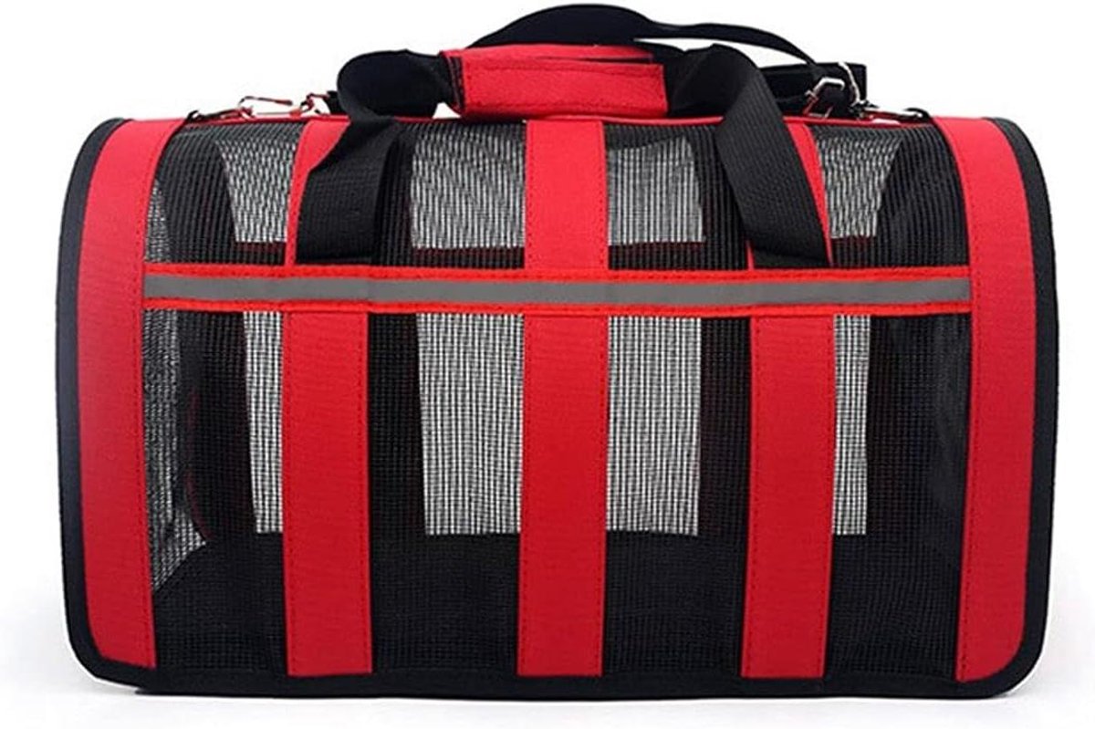 Huisdier Rugzak - Draagtas - Reizen met dier - Ademend ontwerp - 35x22x22cm - Rood