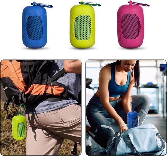 Verkoelende handdoeken - Koeldoeken set - Sport en outdoor - Draagbare siliconen hoes - 30 x 90 cm - Meerdere kleuren — afbeelding 5