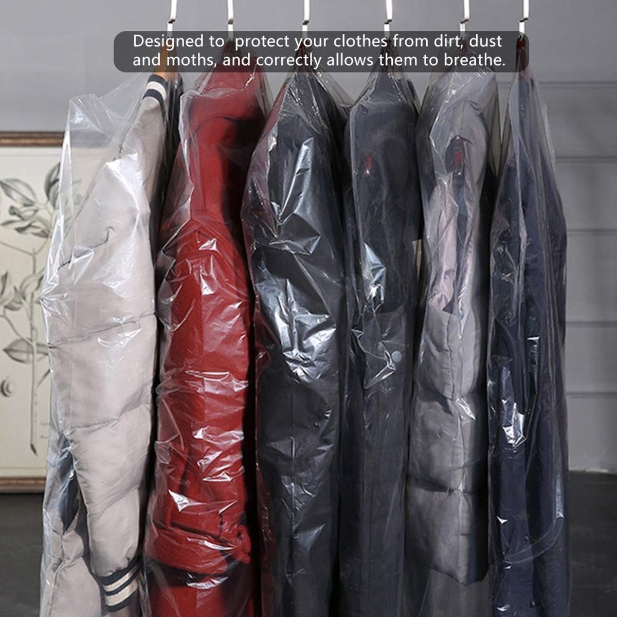 Dailygoods- Kledingzak Transparant - 50 Stuks - Waterdicht - Slijtvast - Antivocht - Bescherming tegen Vuil en Stof - Maat 60x90 cm - Opbergzak