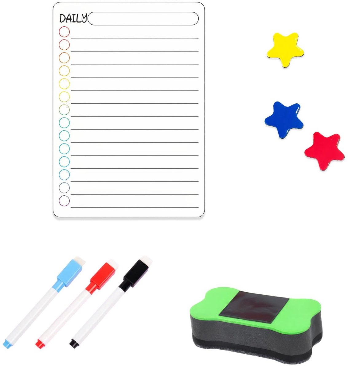 Dailygoods- Dagplanner Magnetisch - Afwasbaar - Huishoudplanner - Maaltijdplanner - To-Do Lijst - 21 x 14,8 cm