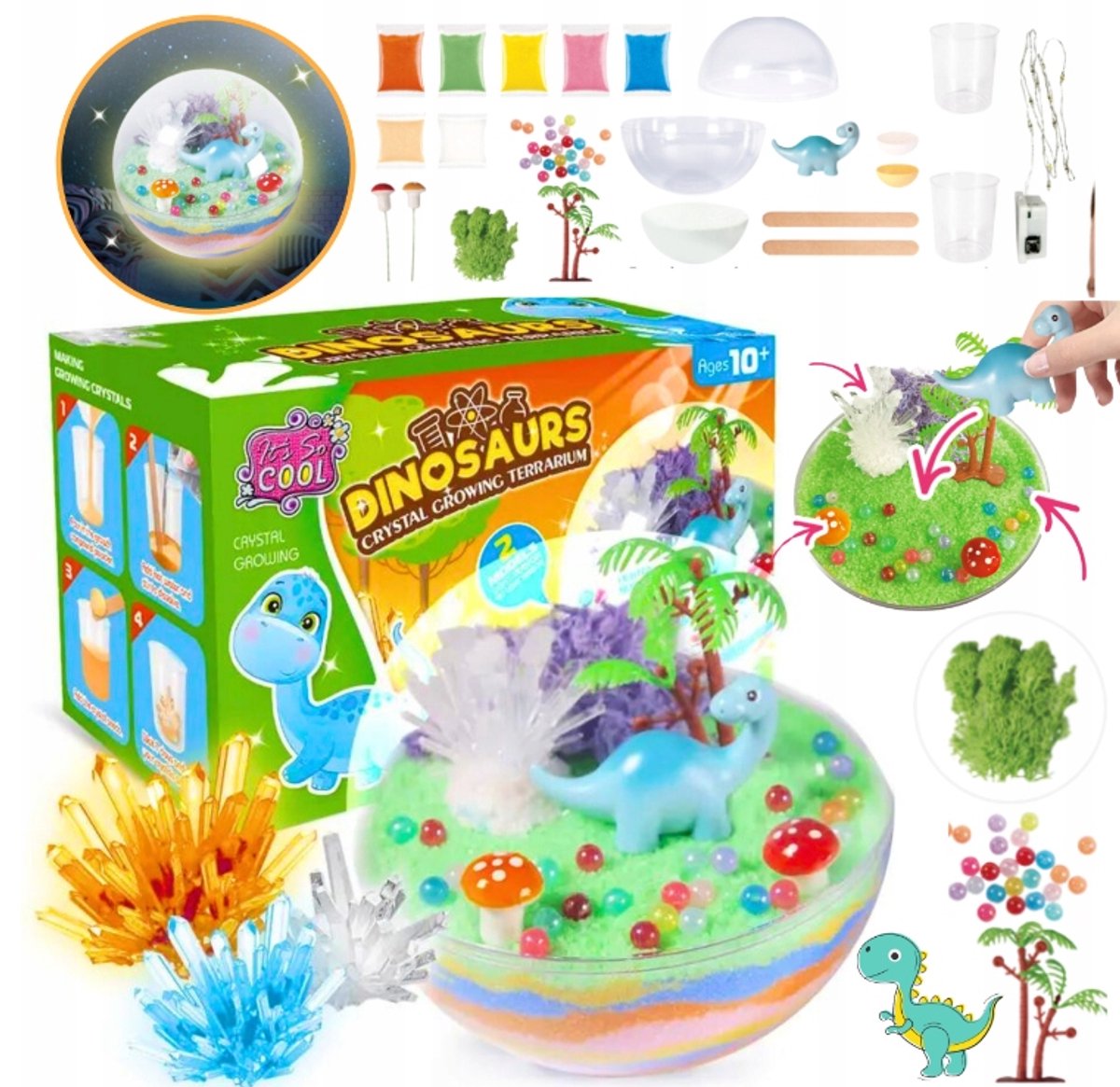 LED-kristallen aquariumset - Magische experimenten Dino DIY