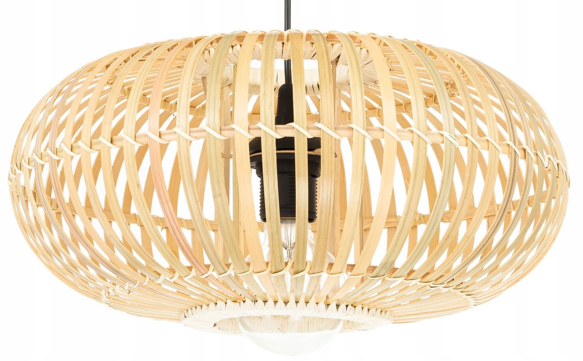 Zwarte Bamboe Hanglamp Boho 38cm - Handgemaakt, Sfeervol Licht