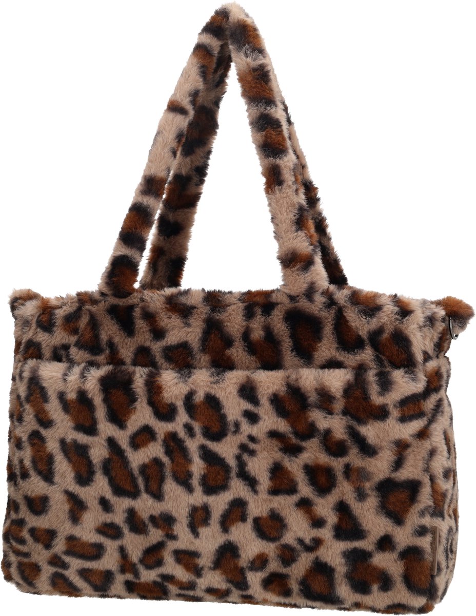 Beagles Barakaldo Schoudertas - Faux Fur - Schoudertas Dames - Verstelbare Schouderband - Ritsvakken - Shopper - Trendy Tas - Luipaard