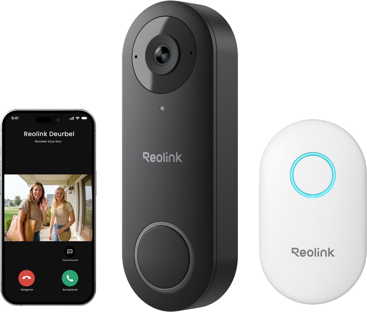 Reolink D340W - 5 MP videodeurbel met bel, 2,4/5 GHz wifi, - Product - €114,58