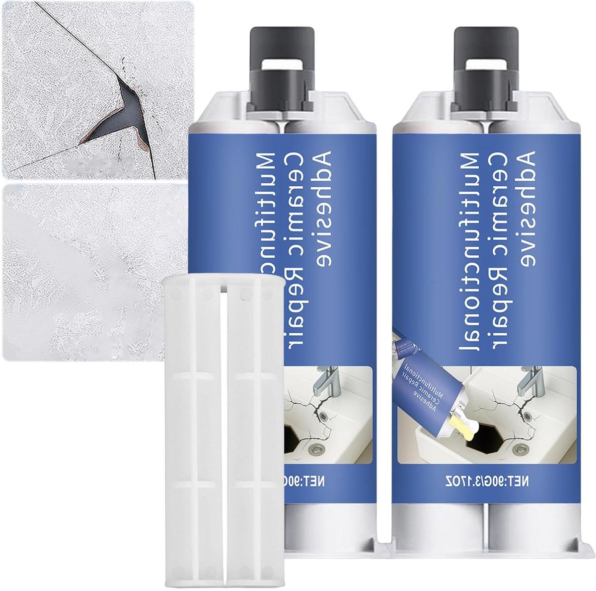 Keramische Reparatie Lijm - Tegel Herstel Kit - Oppervlakken Repareren - Waterdicht Hittebestendig - 90 Gram - Wit