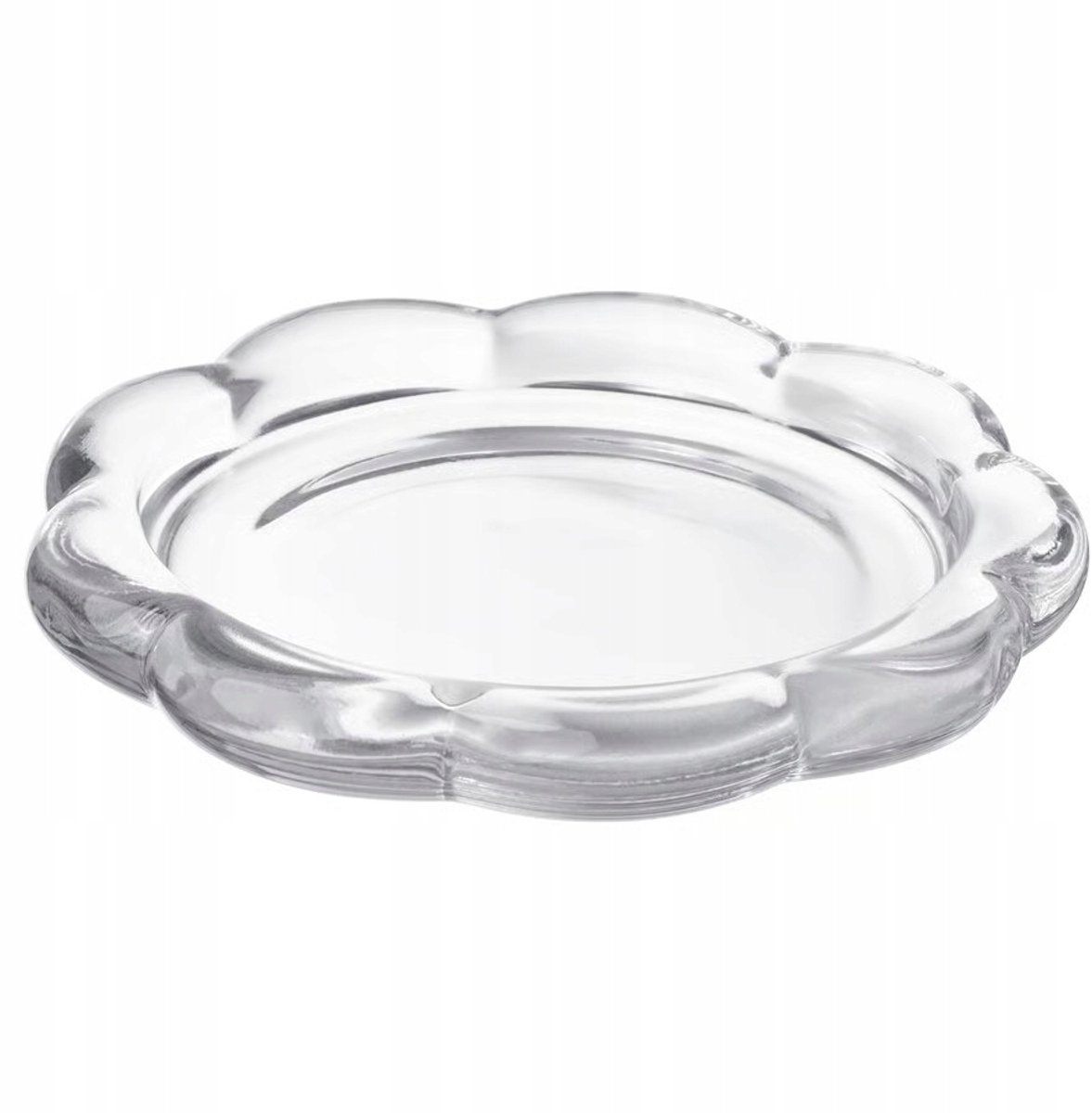 Glazen kaarsenplateau BLADFAGEL, 11 cm, transparant glas