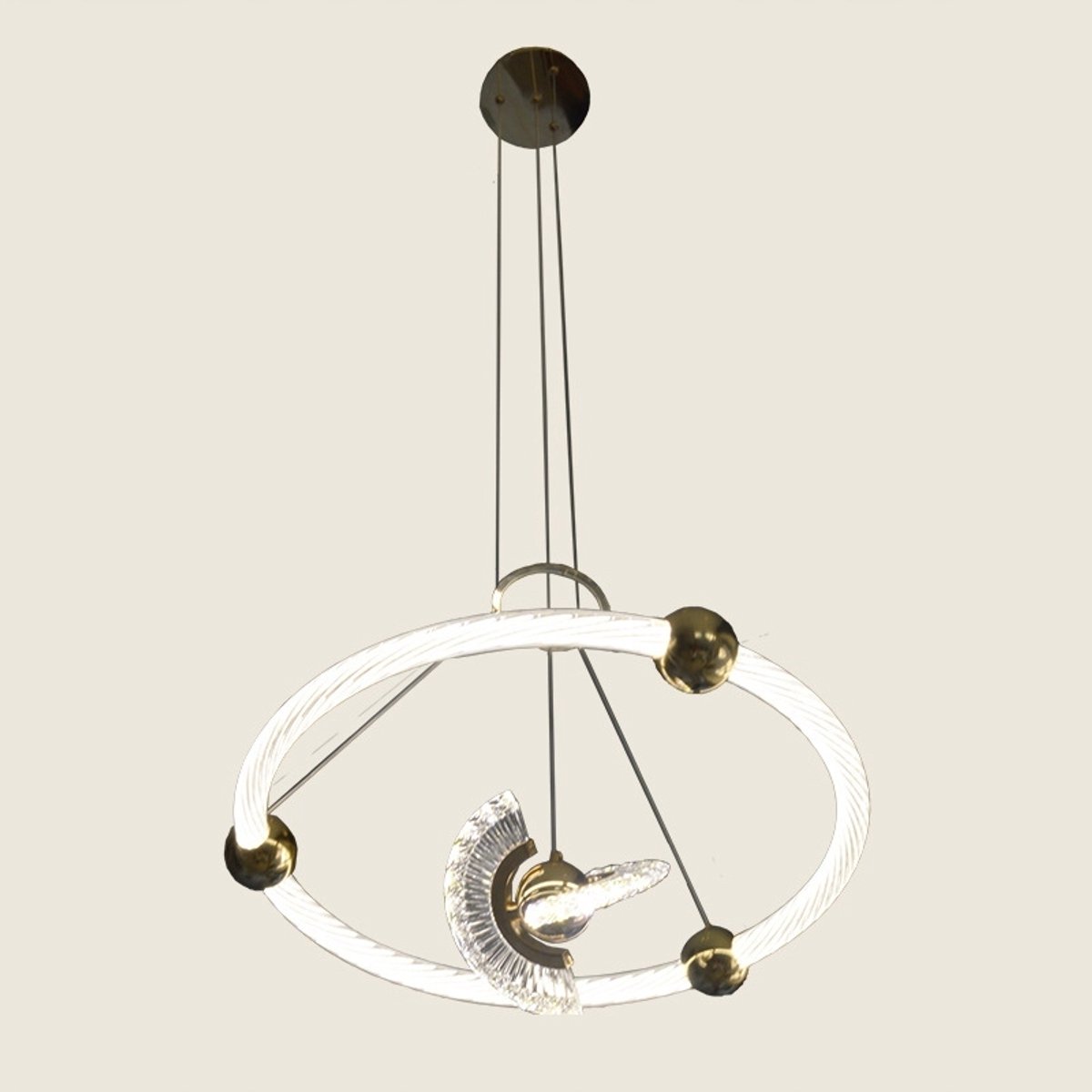 Gouden Ring Plafondlamp LED met Afstandsbediening - 55cm
