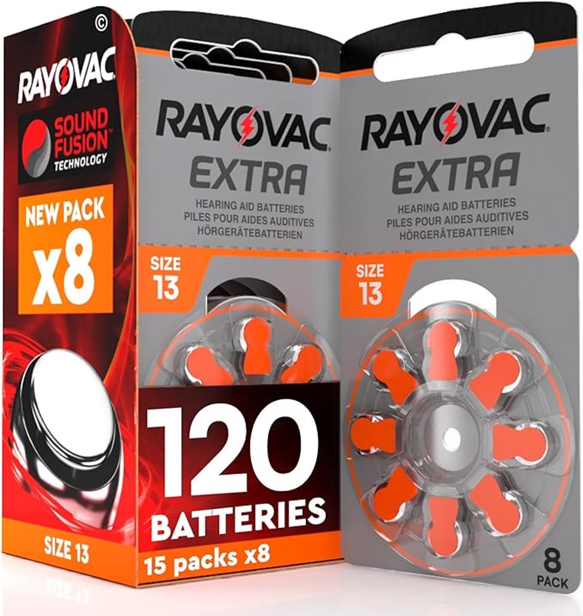 Rayovac Extra Hoorbatterijen 13 Oranje 120-pack