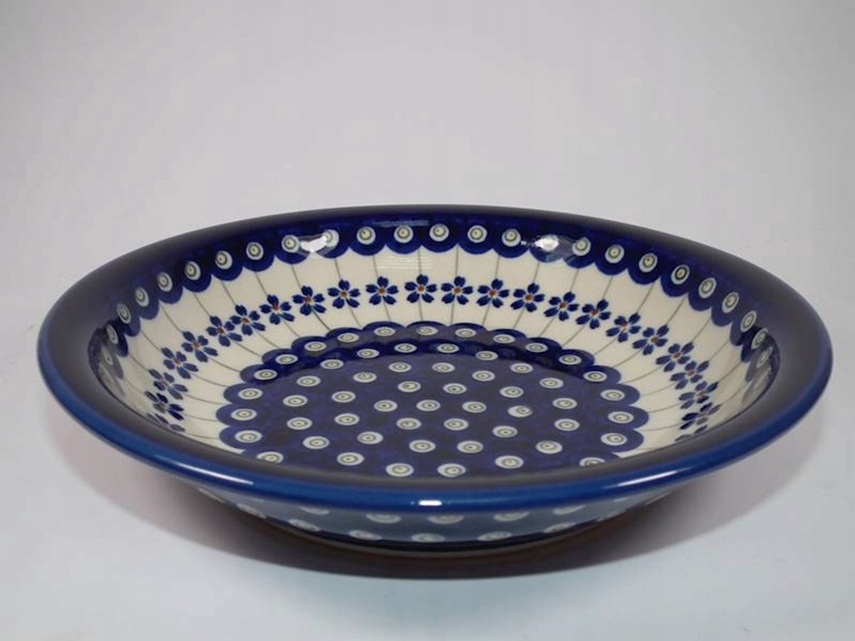 Bolesławiec diep bord 22 cm - handgemaakt keramiek, decor 166A