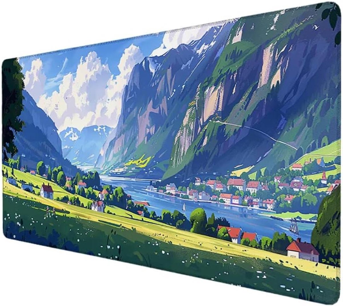 Grote muismat - Bureauonderlegger - Bureau organiseren - Antislip onderkant - 100x50 cm - Blauw