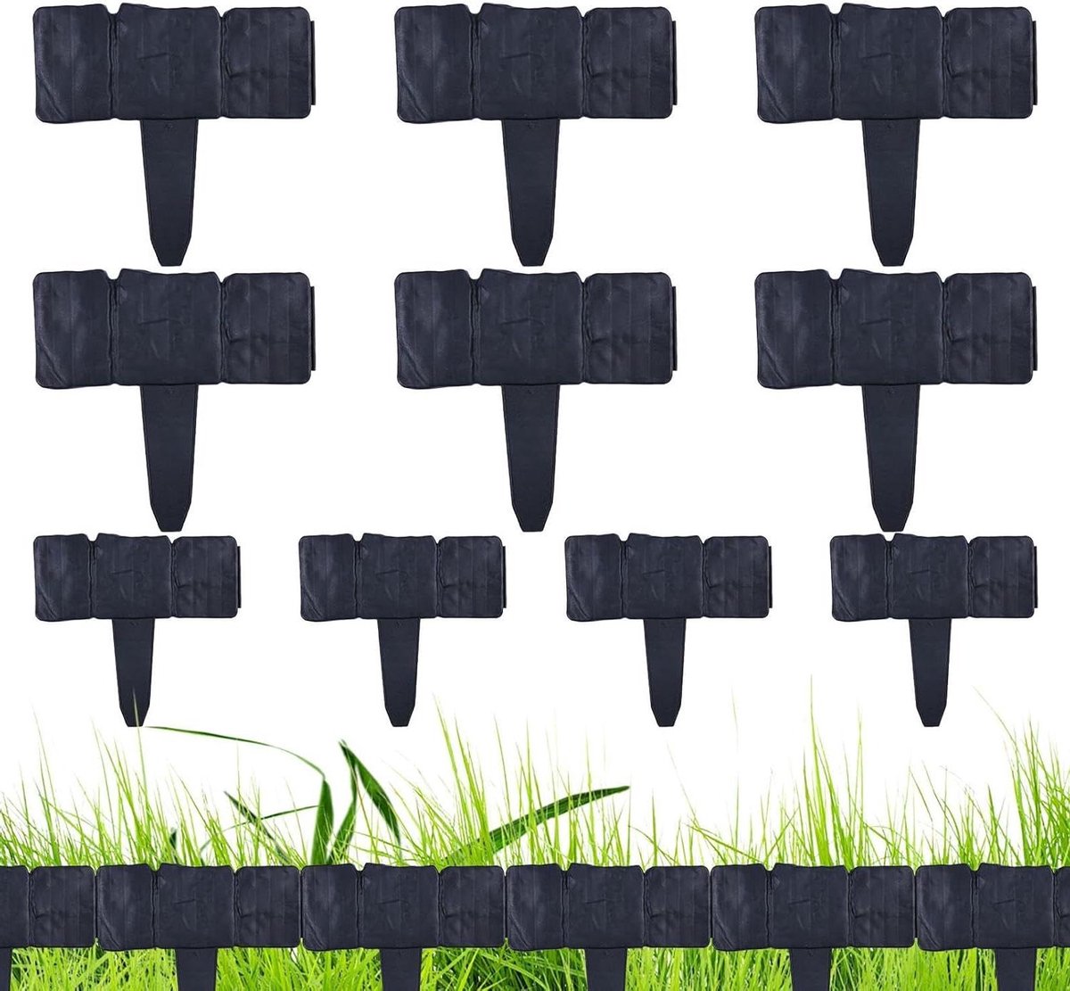 Landschapsafscheiding Rand - Tuinrand decoratief - Tuin op orde - Zonder graafwerk - 10 stuks - Zwart