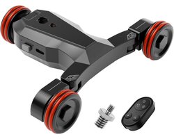 Motorized Camera Dolly - Video Slider - Vloeiende Video Opnames - 5 Snelheden Instelbaar - Max 3kg - Zwart