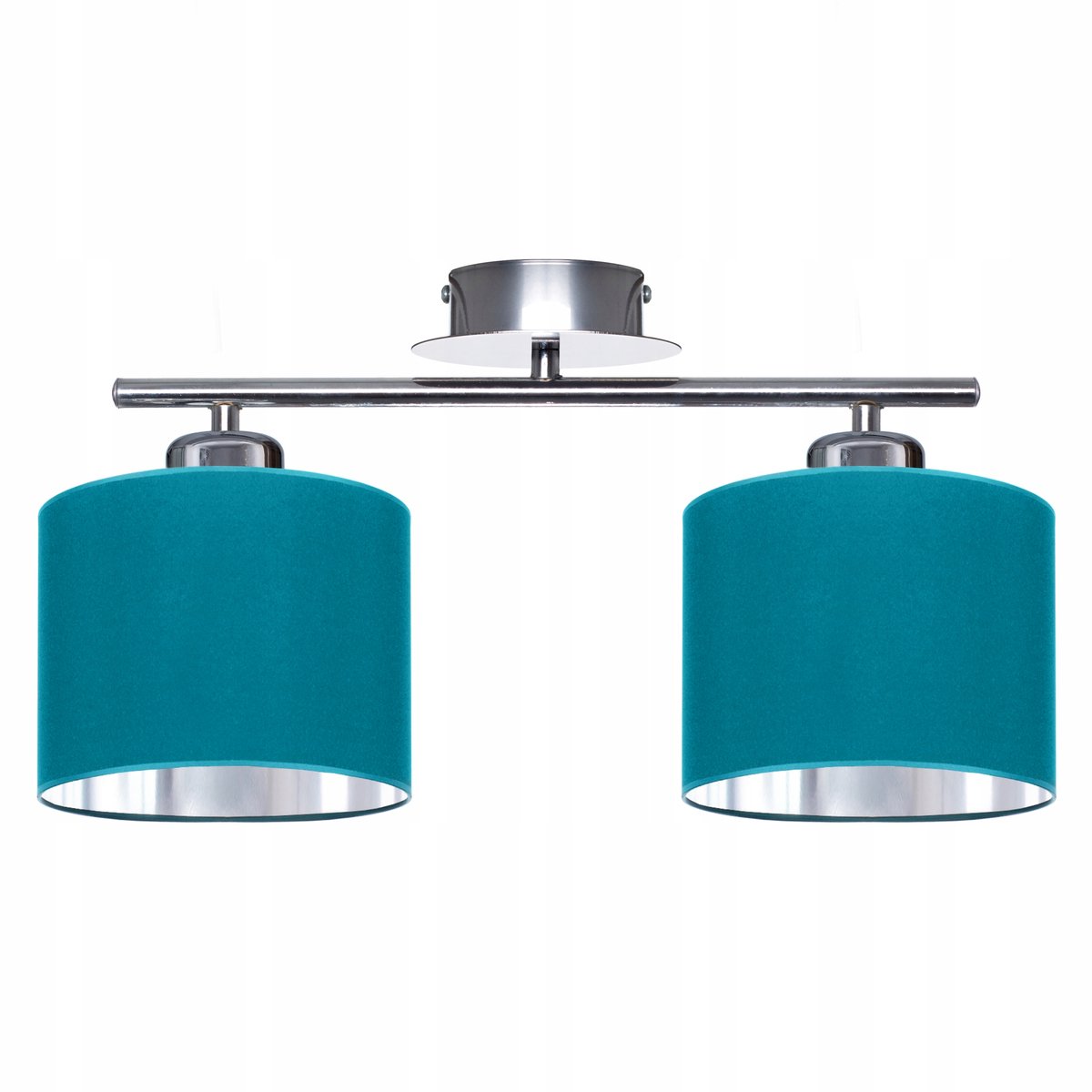 Moderne Plafondlamp Turkoois met Zilveren Binnenkant - E27