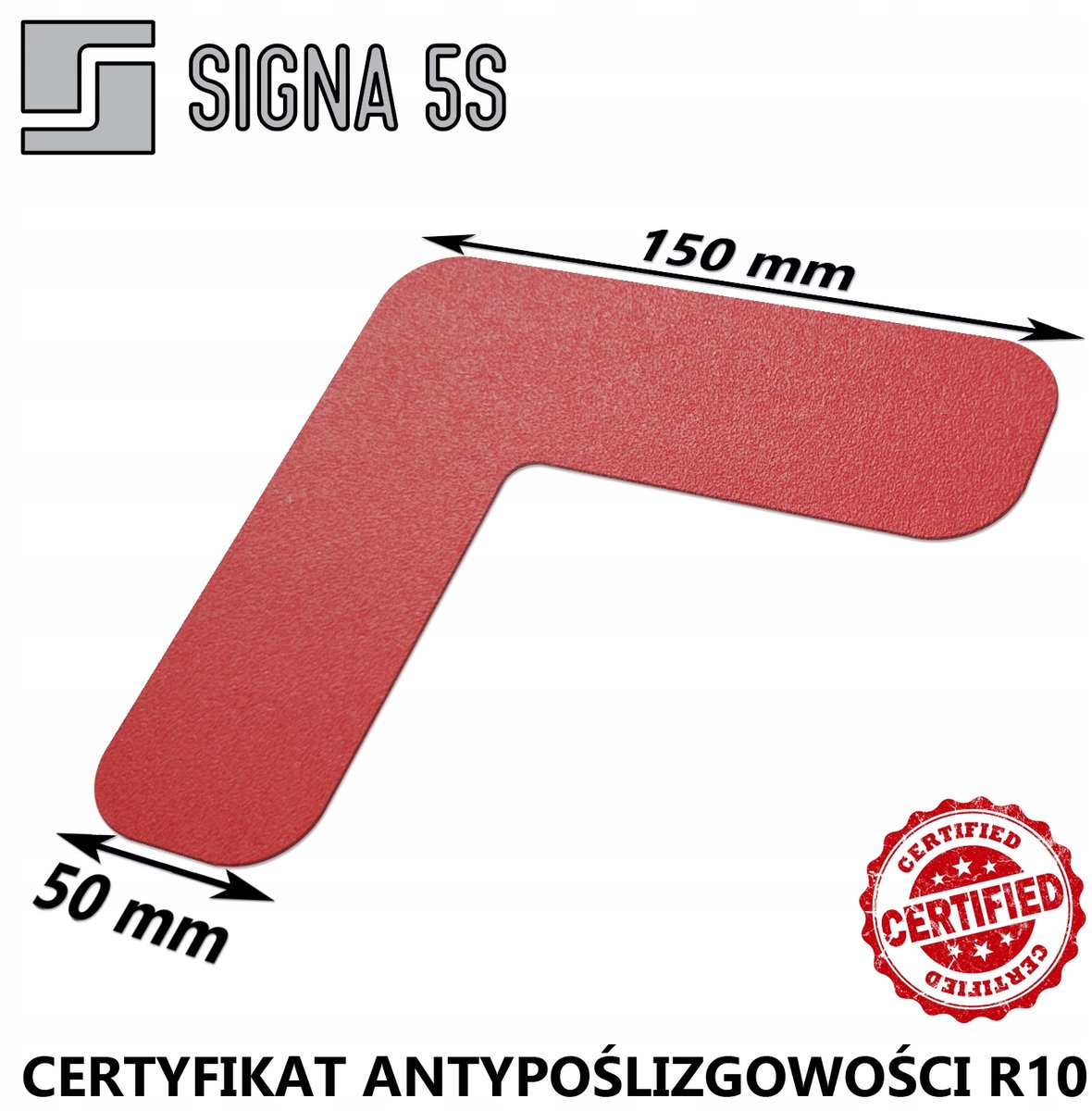 SIGNA 5S Antislip Vloermarkering LD50 150x150mm Rood