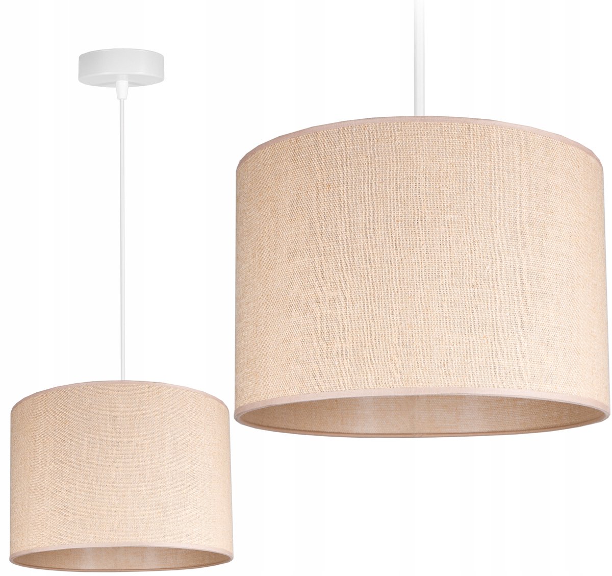 Boho Jute Hanglamp - Moderne Stijlvolle Plafondlamp met Stoffen Kap