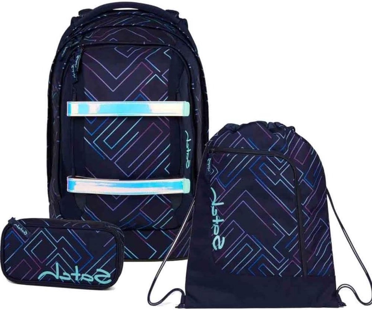 Schoolrugzak Set - Rugzak etui tas - Naar school gaan - Drie delig - 45 cm - Blauw
