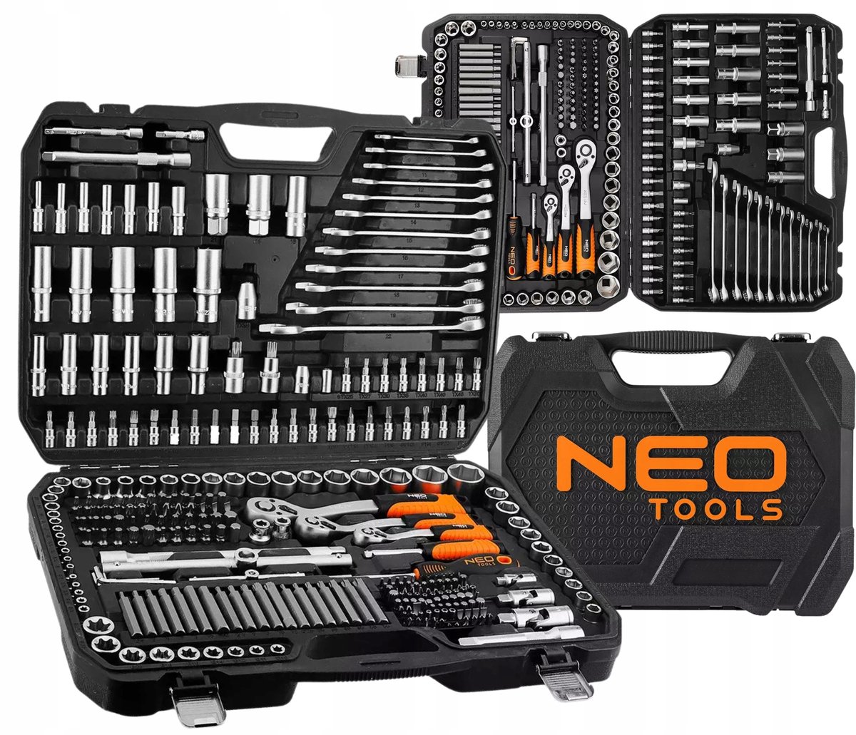 NEO Gereedschapset 300 Delen - Doppen, Ratels & Bits - CrV Staal