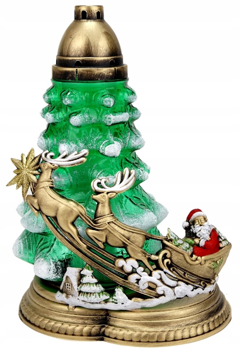 Grote Kerstboom Graflicht Groen Besneeuwd met Kerstman & Rendieren, 60u Brandduur