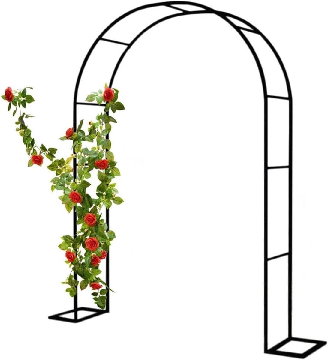 Metalen Tuinboog - Tuinprieel Klimplanten - Decoratie Buiten - Roestwerende Coating - B240 x H220cm - Zwart