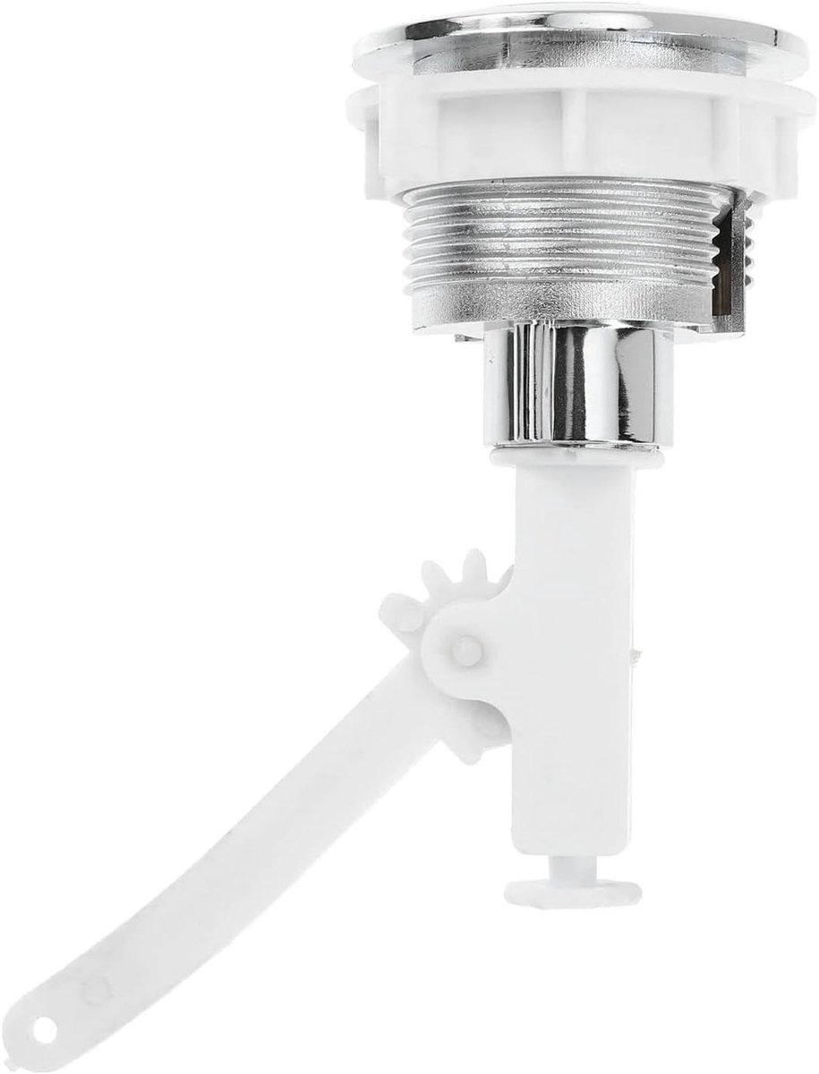 Toilet Spoelknop - Watertank Knop - Water Besparen - Dubbele Spoel Functie - 4.8 cm Gatdiameter - Zilver Wit