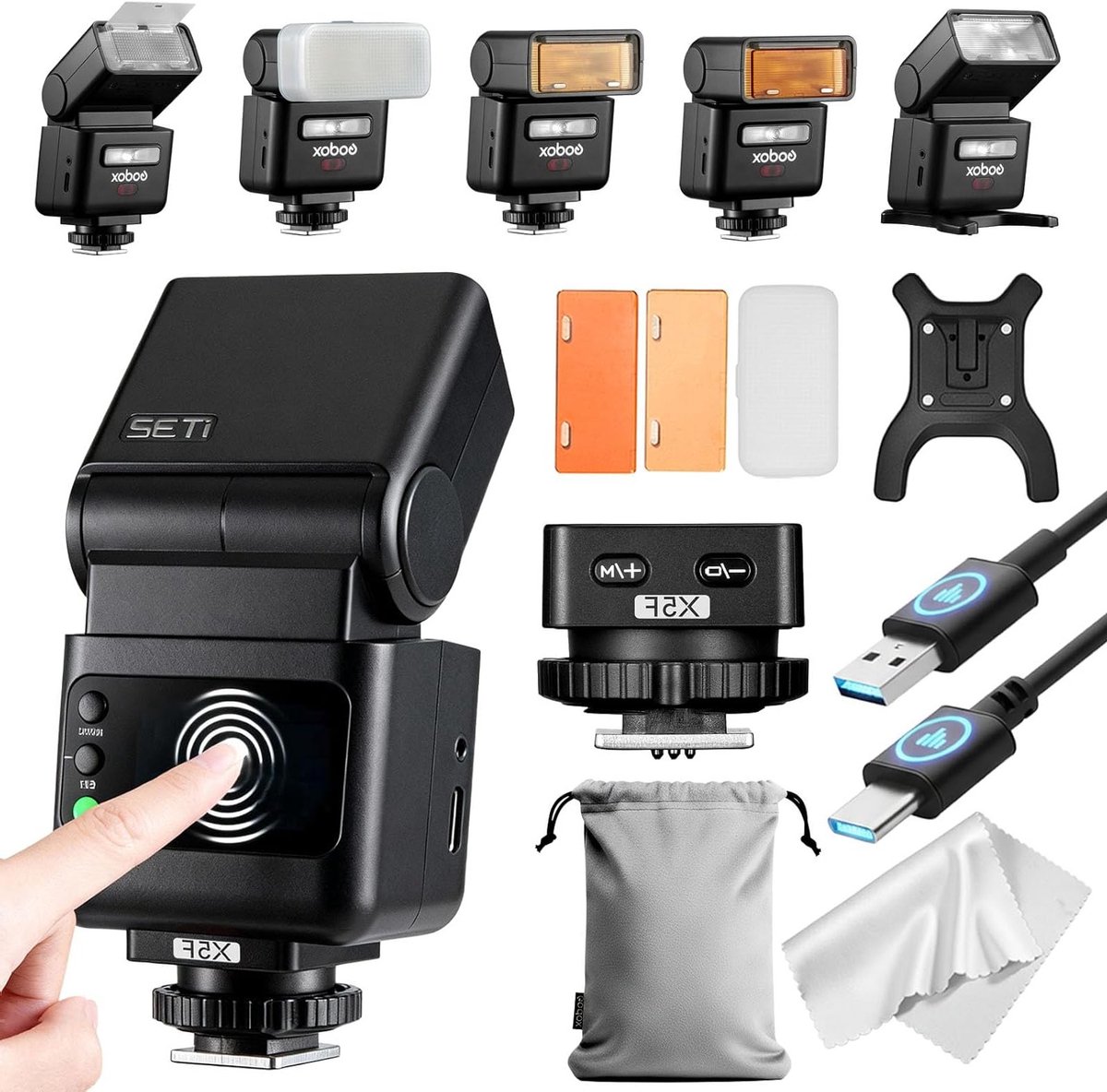 Camera Flitser met TTL Trigger voor Fujifilm, Magnetisch Ontwerp voor Off-Camera Fotografie, HSS, Kleurenscherm en Draadloze Verbinding