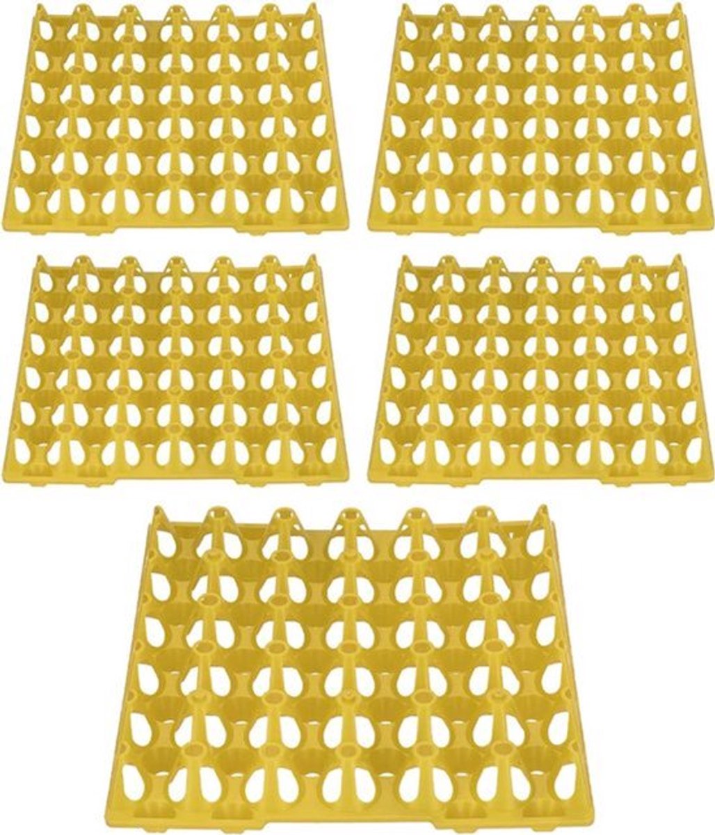 Plastic Eiertrays - 5 Pack - 30 Cell - Voor Opslag en Transport - Geel