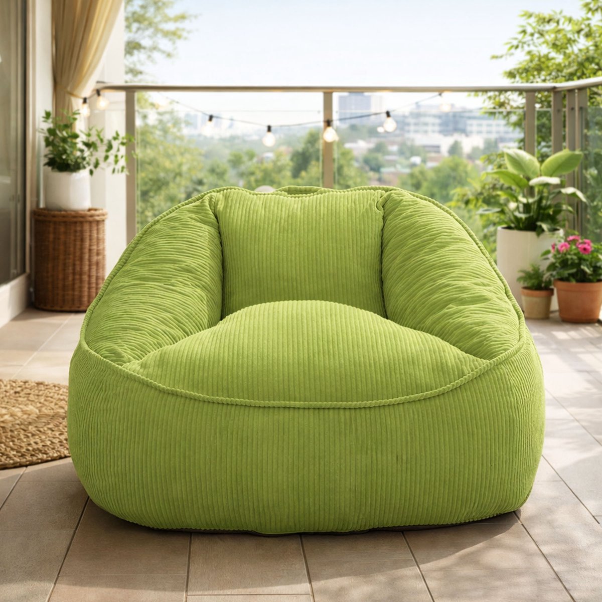 HomeMiYN Pear-Shaped Bean Bag Sofa – Groen – Zachte Techstof – 180 kg Capaciteit – Stijlvol & Comfortabel Ontwerp – Perfect voor Woonkamer, Slaapkamer & Thuiswerkplek