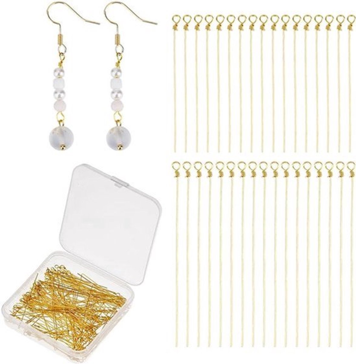 10 Sets Gouden Eye Pins - 45mm en 60mm - Metaal - Voor Sieraden Maken
