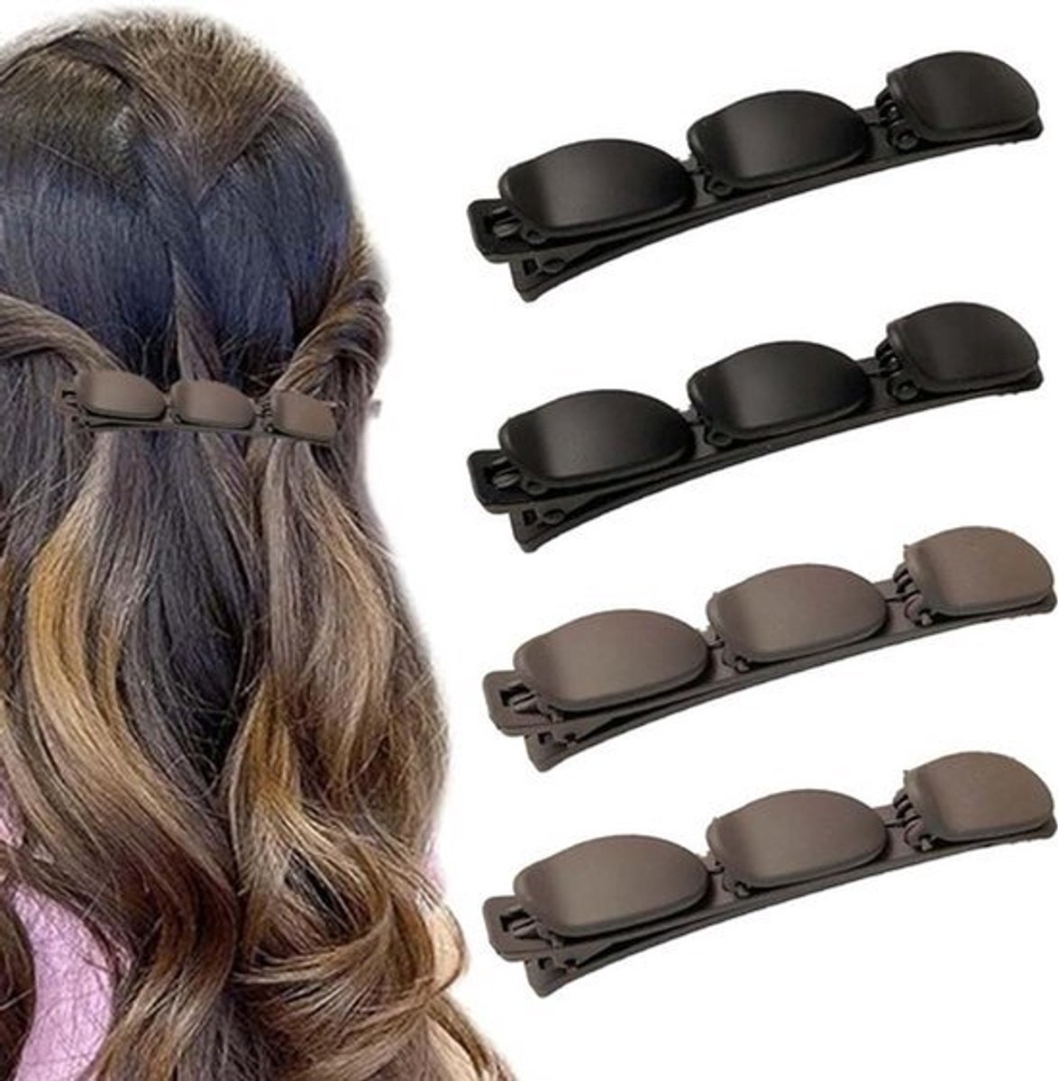 Grote metalen haarspelden antislip - 4 stuks - haarclips voor dames