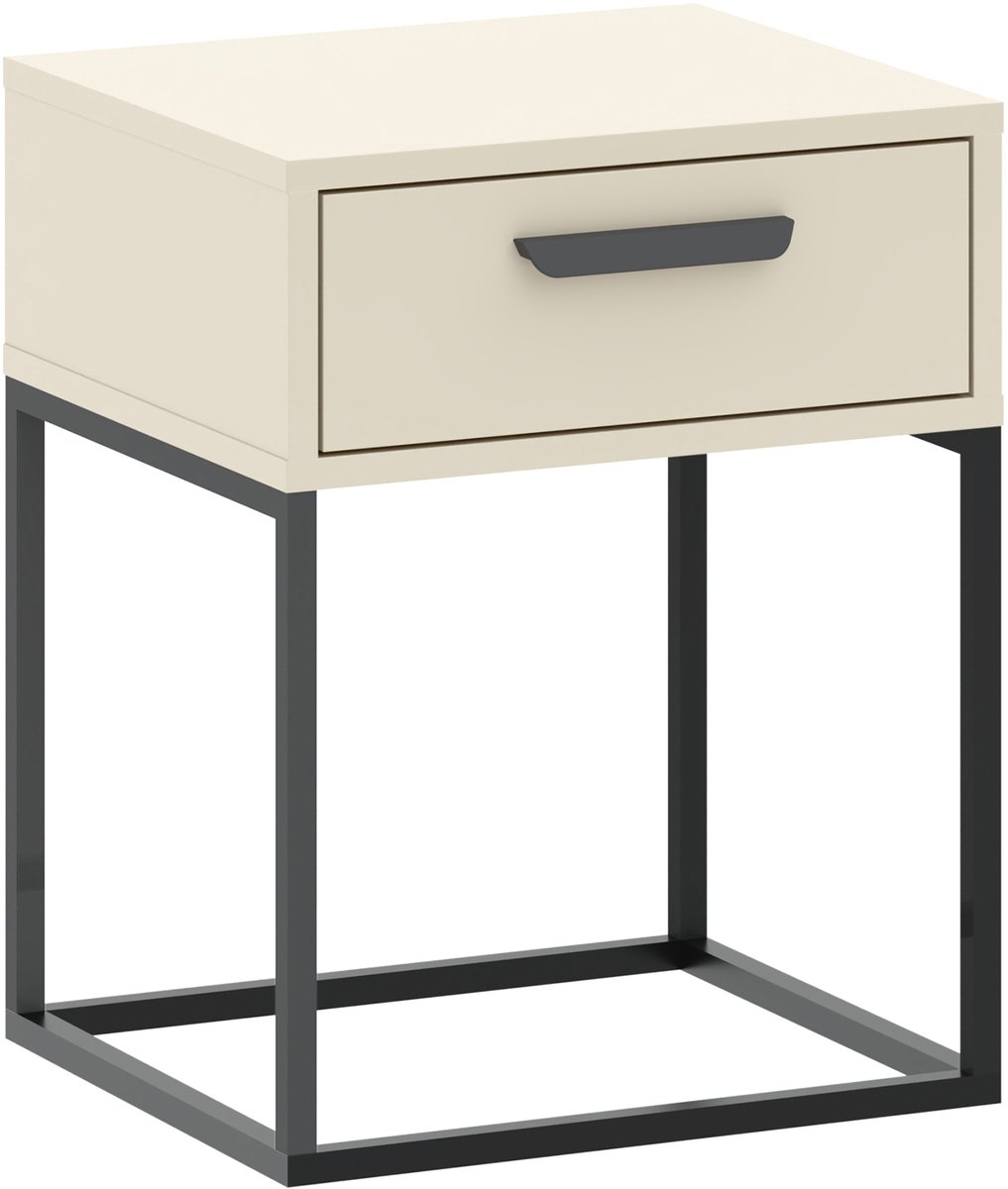 KONSIMO® RECTUS Nachtkastje - met lade - Bijzettafel - Beige - 40x52x39 cm