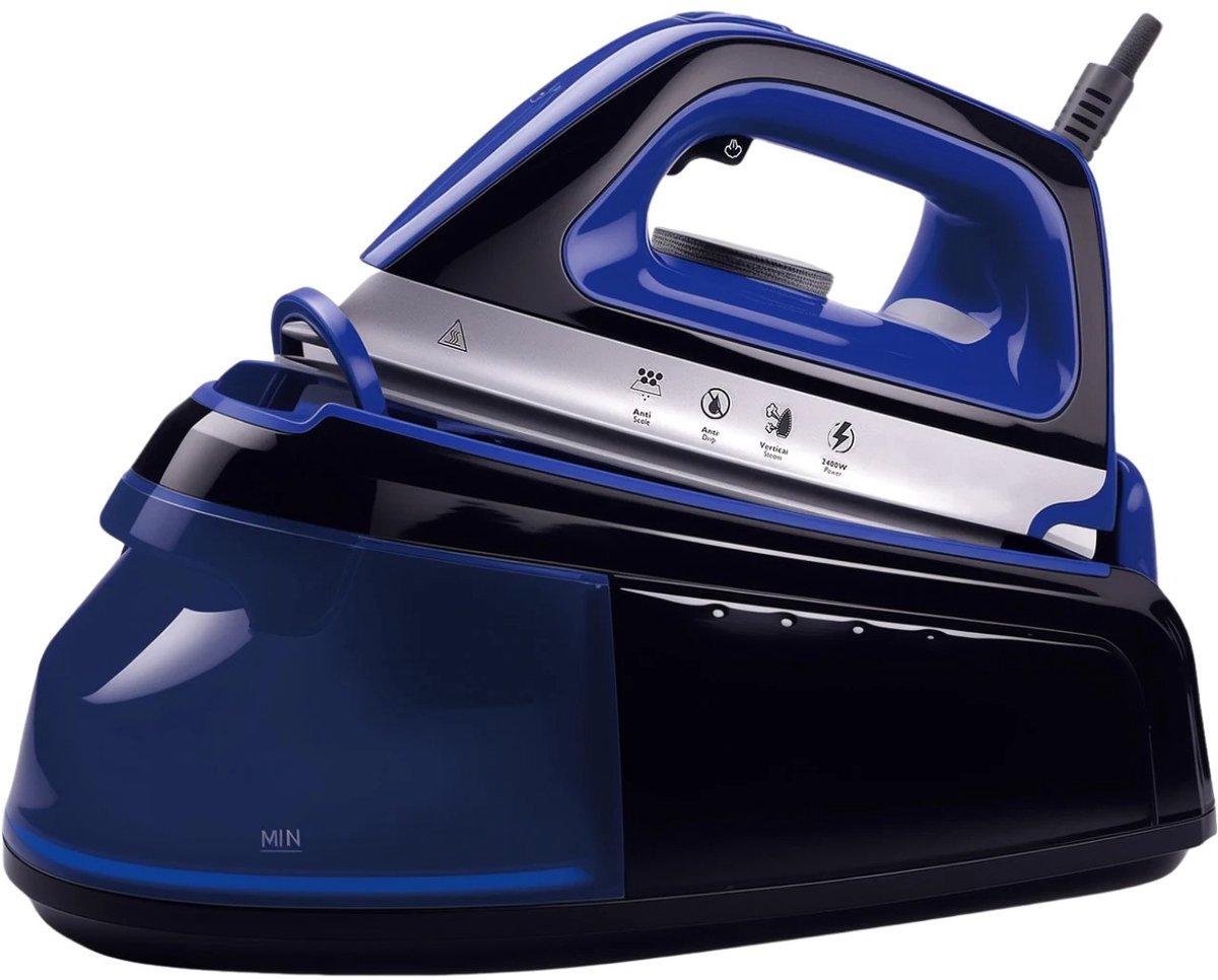 Velmio Draagbare Stomer - Kledingstomer - Stoomstrijkijzer - 2400W - 1L Tank - Met Keramische Zoolplaat - Draaibaar Snoer - Blauw