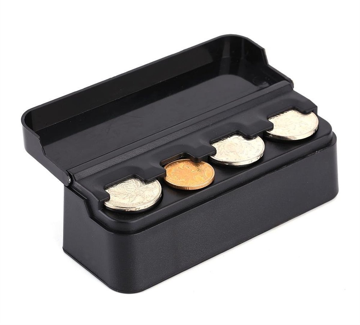 Jhubersproducts - Coin Box - Euro Coin Dispenser - Praktische opbergoplossing - Zwart - Euro Coin Collector - Compact en duurzaam - Geschikt voor auto