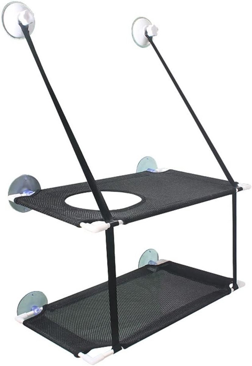 Dubbele hangmat voor katten, ruimtebesparend en eenvoudig te monteren, tot 10 kg, ideaal voor grote katten binnenshuis