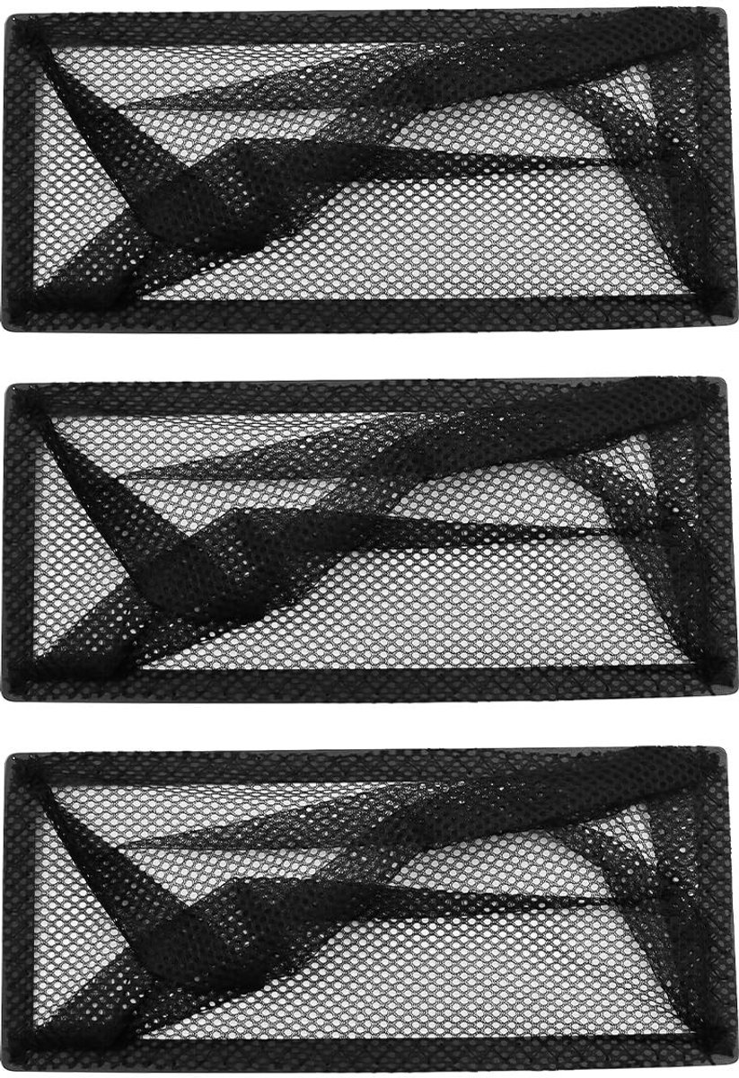 Jhubersproducts - Vloer Register Trap Covers - Air Vent Filters - 3 Stuks - Zwart - Vloer Register Filters - Voor Huishoudelijk Gebruik - 4x10 Inch