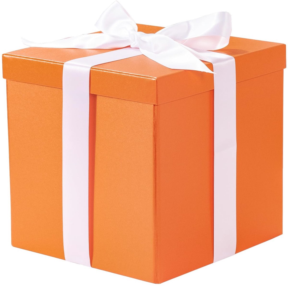 Jhubersproducts - Middelgrote verjaardagscadeau doos - Geschenkdoos met deksel - Oranje - Inklapbaar - Cadeauverpakking - Voor verjaardagen - 23x23x23