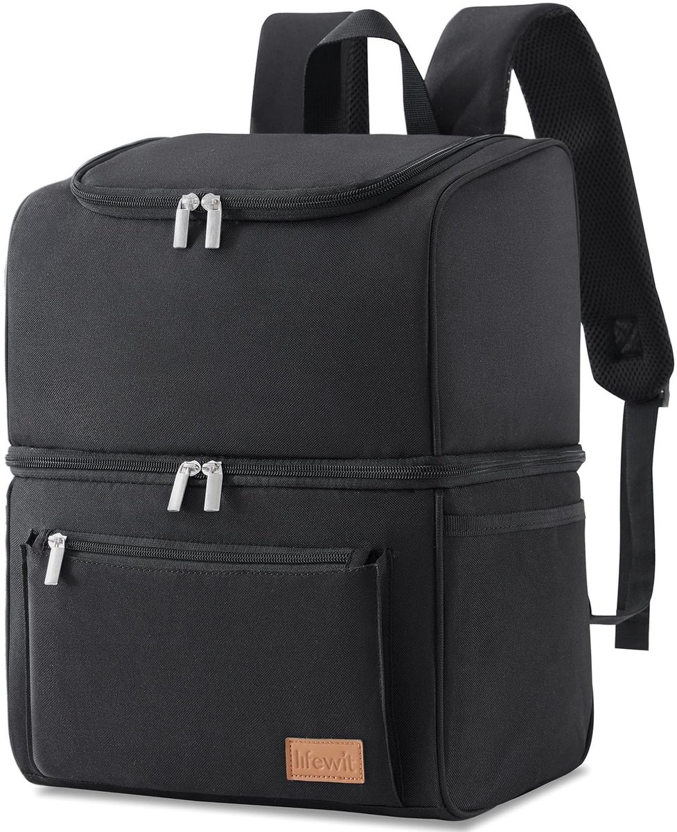 Vlemico - Geïsoleerde Koelrugzak - 21L Capaciteit - Ideaal voor Picknicks - Zwart - Thermische Koeltas - Geschikt voor Mannen en Vrouwen - Perfect ...