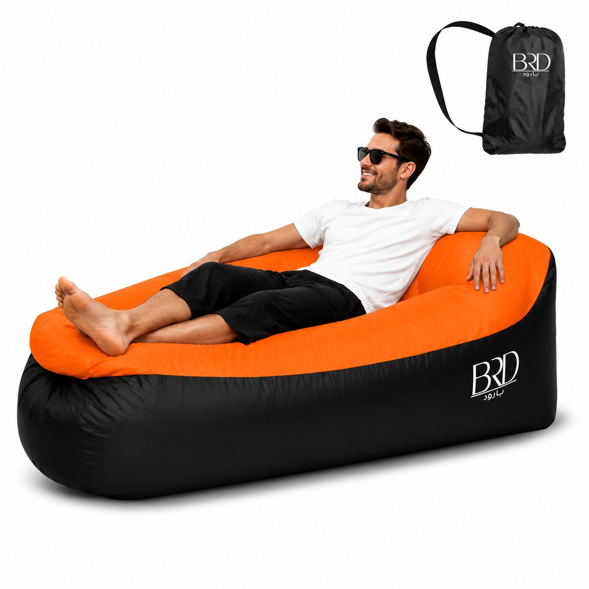 BRD® Opblaasbare Sofa Oranje - Air Lounger - Reizen - Luchtligstoel