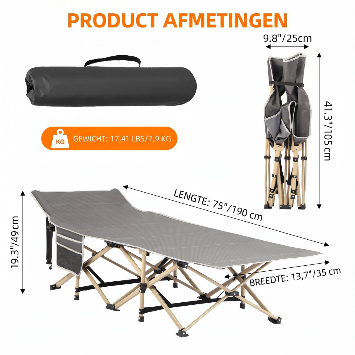 Opklapbaar Veldbed voor Volwassenen thumbnail 3
