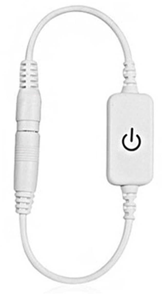 Jhubersproducts - Mini LED Dimmer - Aanraakschakelaar - Eenvoudige bediening - Wit - Helderheidsregelaar - Geschikt voor eenkleurige LED Strips - Mode