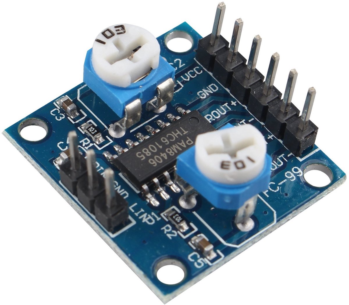 PAM8406 Klasse D Digitale Versterker 2x5W met Volume Potentiometer - Geluidskwaliteit zonder Ruis