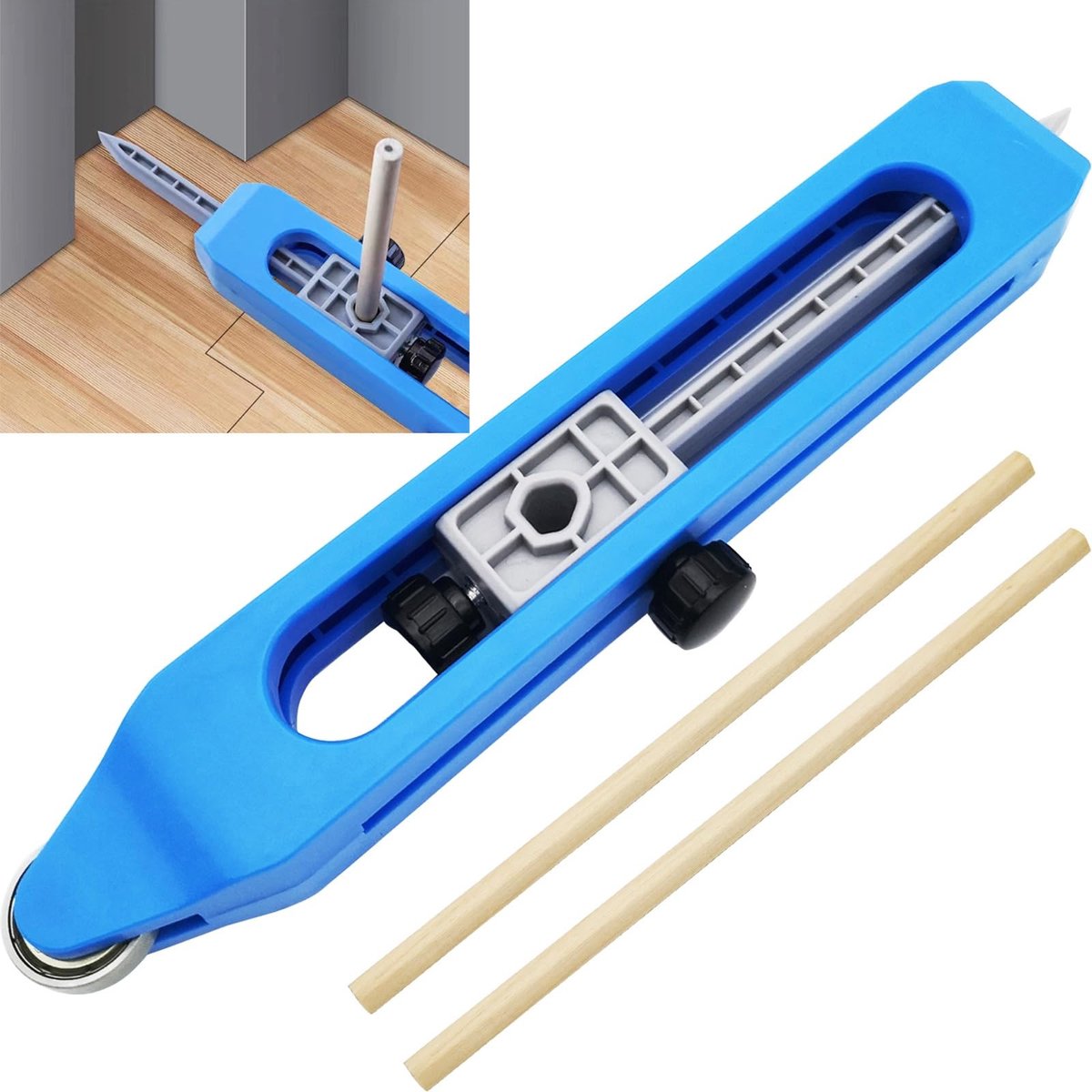 Dailygoody - Contourmal - Profielmarkeringsgereedschap - Blauw - Gereedschap voor onregelmatige contouren - Ideaal voor vloeren en tegels