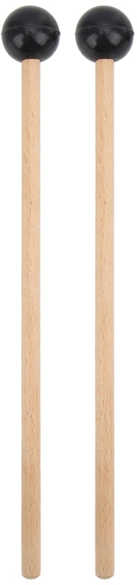 Tong Drum Mallets - Percussie Stokken - Muziek Maken - Massief Hout Rubberkop - 21cm Lengte